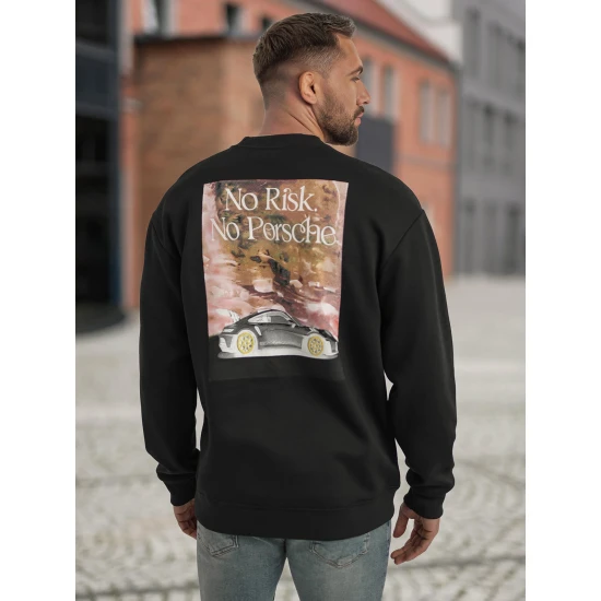 Miesten musta hupullinen huppari Risko Verryttelypaidat, joissa on merkintöjä