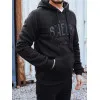 Męski czarny sweter z dekoltem Shelby Bluzy z napisami