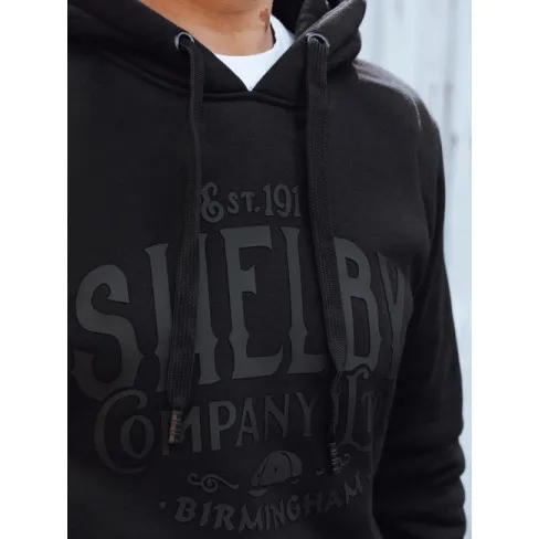 Męski czarny sweter z dekoltem Shelby Bluzy z napisami