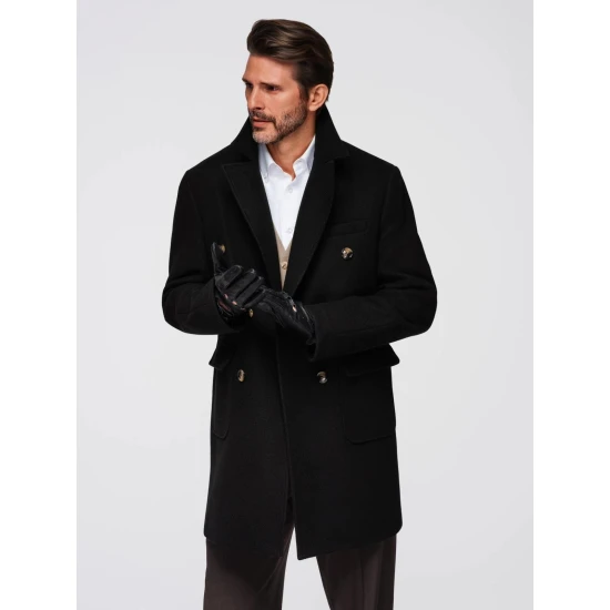 Vyriškas juodas paltas Elegant Paltai