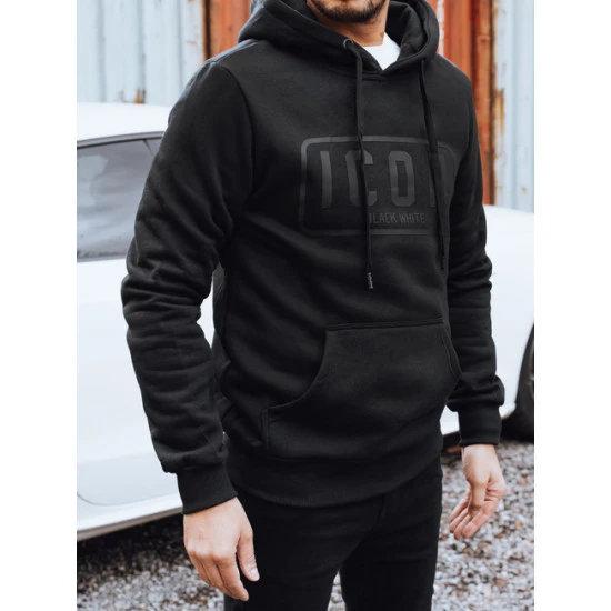 Vyriškas juodas pašiltintas džemperis Icon Džemperiai su užrašais