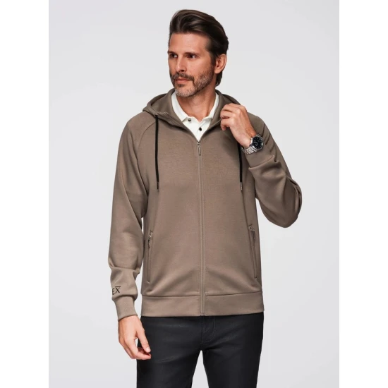 Vyriškas rudas džemperis Dony Džemperiai su gobtuvu