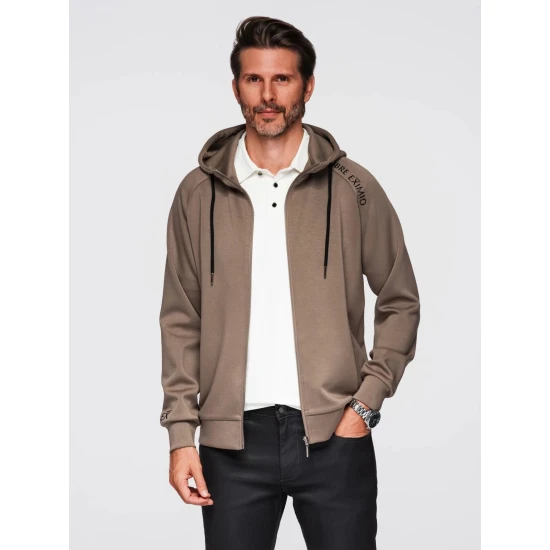 Vyriškas rudas džemperis Dony Džemperiai su gobtuvu