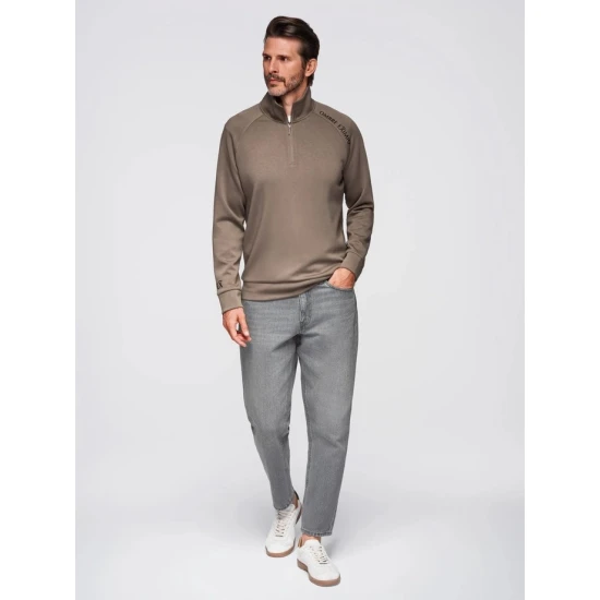 Vyriškas rudas megztinis Exim Megztiniai aukštu kaklu