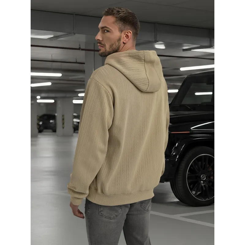 Vyriškas rusvas džemperis su gobtuvu Race Džemperiai su gobtuvu