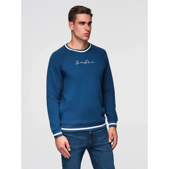 Vyriškas tamsiai mėlynas džemperis Ombre Džemperiai be gobtuvo