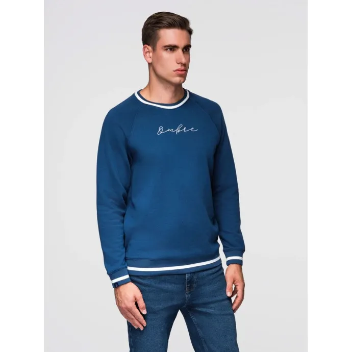 Granatowy sweter męski Ombre Swetry bez kaptura