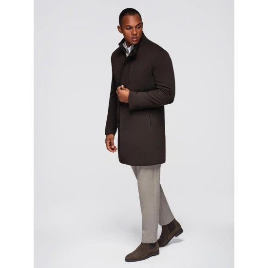 Vyriškas tamsiai rudas paltas Alpi Paltai