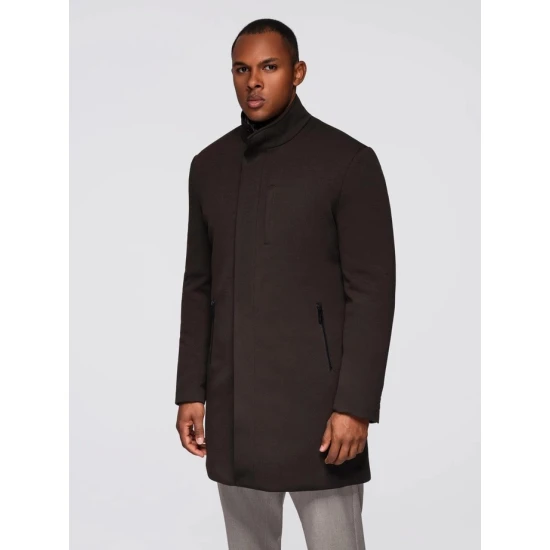 Vyriškas tamsiai rudas paltas Alpi Paltai