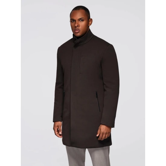 Vyriškas tamsiai rudas paltas Alpi Paltai