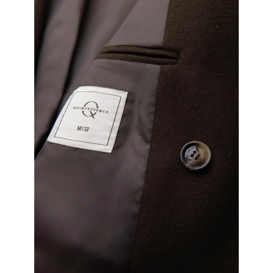 Vyriškas tamsiai rudas paltas Elegant Paltai