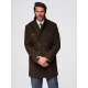 Vyriškas tamsiai rudas paltas Elegant Paltai