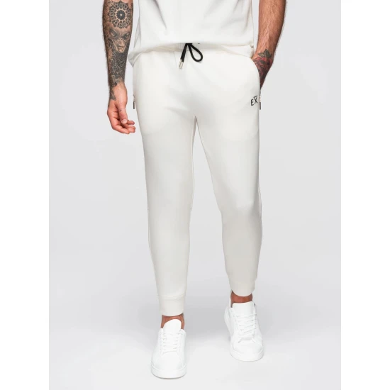 Vyriškos baltos spalvos laisvalaikio kelnės Imek Laisvalaikio kelnės
