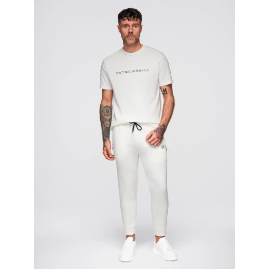 Vyriškos baltos spalvos laisvalaikio kelnės Imek Laisvalaikio kelnės