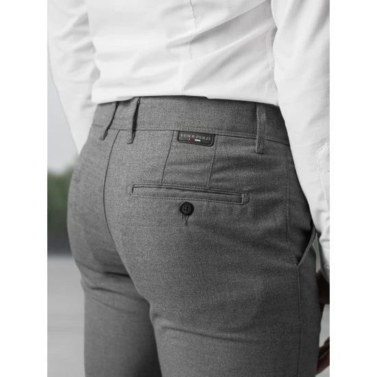 Vyriškos tamsiai pilkos chino kelnės Reno Klasikinės kelnės