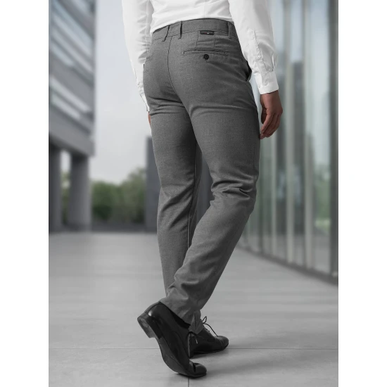 Vyriškos tamsiai pilkos chino kelnės Reno Klasikinės kelnės