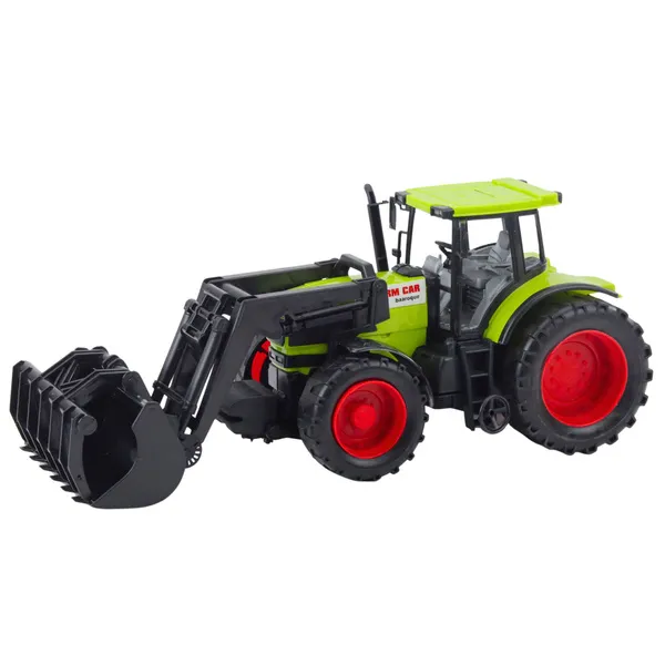 Roheline traktor koos haaratsi Ehitus ja põllumajandus