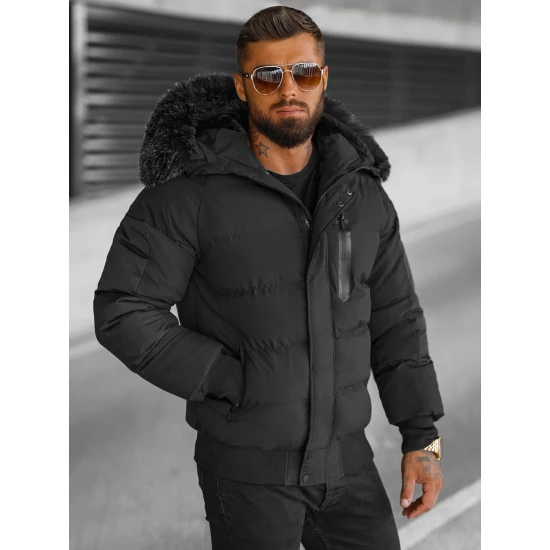 Žieminė juoda vyriška striukė Vitor O/M798Z