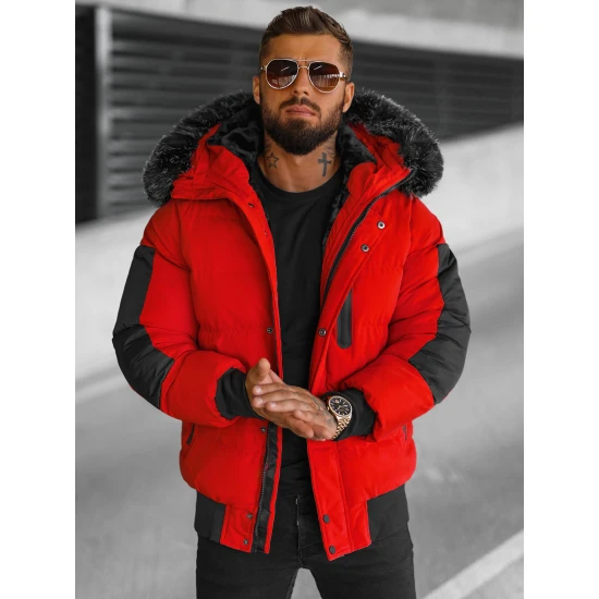 Žieminė raudona vyriška striukė Vitor O/M798Z