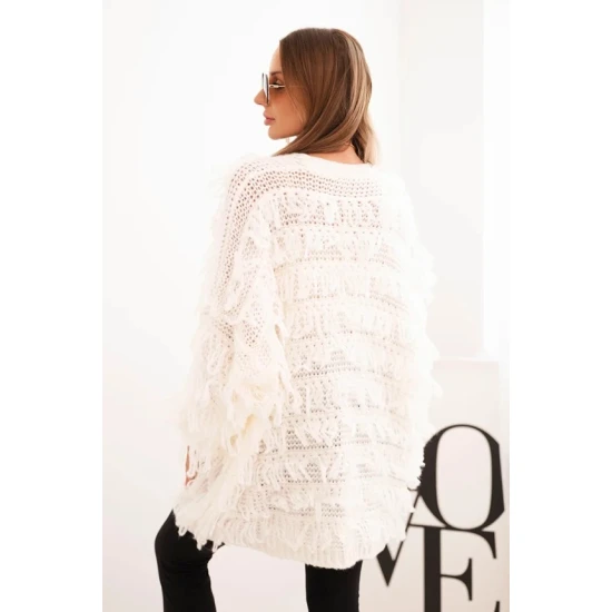 Moteriškas baltas kardiganas Uma Moteriški megztiniai