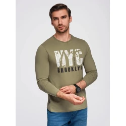 Vyriški chaki spalvos marškinėliai ilgomis rankovėmis Nyc