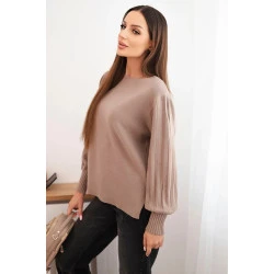 Moteriškas šviesiai rudos spalvos megztinis Biank