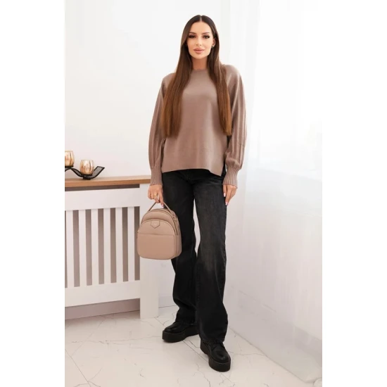 Moteriškas šviesiai rudos spalvos megztinis Biank Moteriški megztiniai