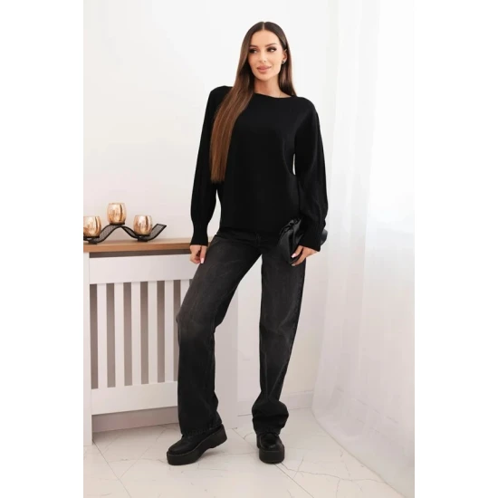 Moteriškas juodos spalvos megztinis Biank Moteriški megztiniai