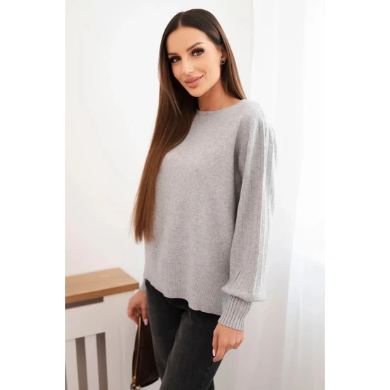 Moteriškas pilkos spalvos megztinis Biank Moteriški megztiniai