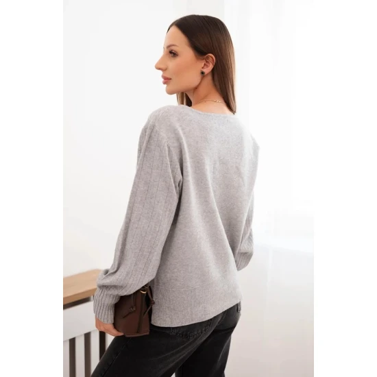 Moteriškas pilkos spalvos megztinis Biank Moteriški megztiniai