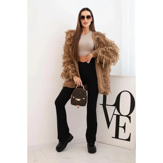 Moteriškas rudas alpakų megztinis Lindi Moteriški megztiniai