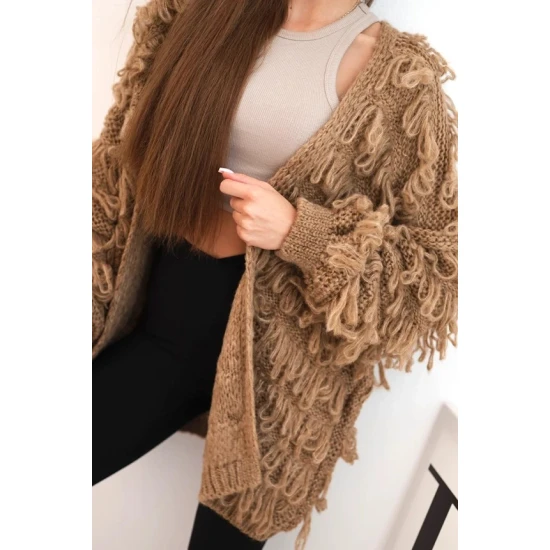 Moteriškas rudas alpakų megztinis Lindi Moteriški megztiniai