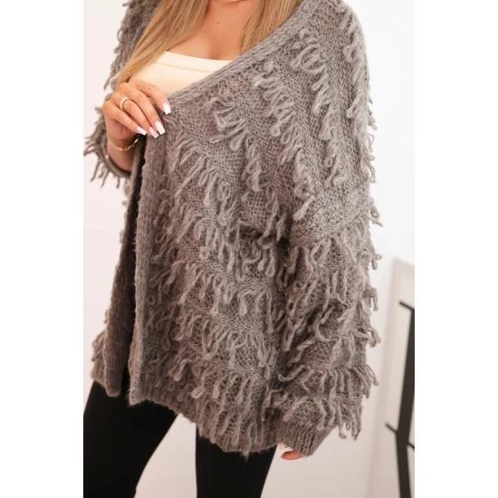 Moteriškas pilkai rudas kardiganas Uma Moteriški megztiniai