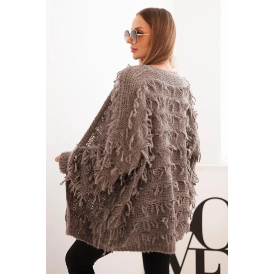 Moteriškas pilkai rudas kardiganas Uma Moteriški megztiniai