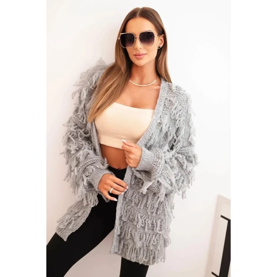 Moteriškas pilkas kardiganas Uma Moteriški megztiniai