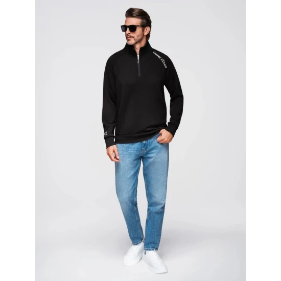 Vyriškas juodas megztinis Exim Megztiniai aukštu kaklu