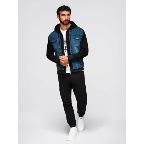 Vyriška tamsiai mėlyna džinsinė striukė Ofen Rudeninės / Pavasarinės