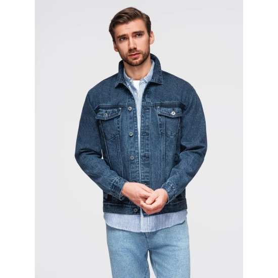 Vyriška mėlyna džinsinė striukė Auger Rudeninės / Pavasarinės