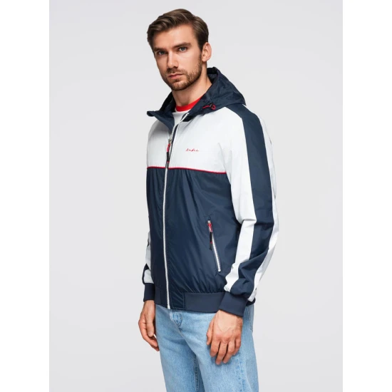 Vyriška balta/mėlyna striukė Kurtin Vyriškos Striukės ir Paltai