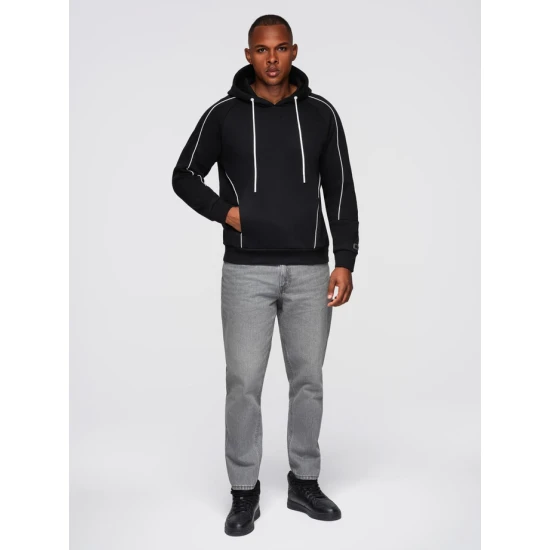 Vyriškas juodas džemperis Edin Džemperiai be gobtuvo