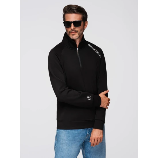 Vyriškas juodas megztinis Exim Megztiniai aukštu kaklu