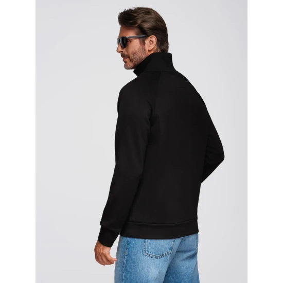 Vyriškas juodas megztinis Exim Megztiniai aukštu kaklu