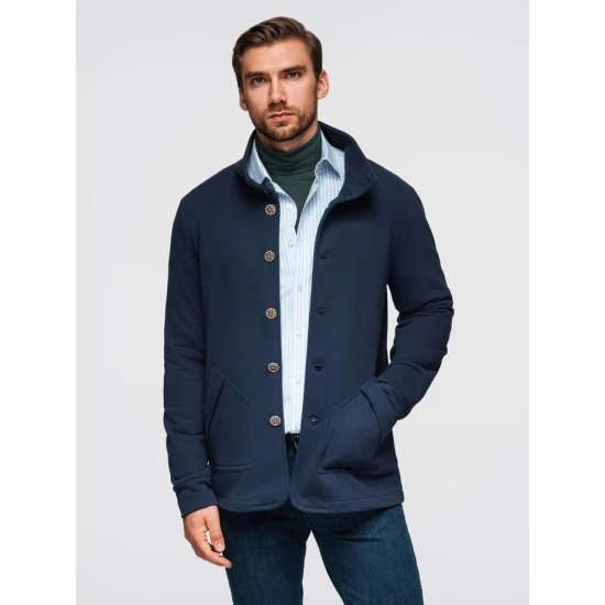 Vyriškas tamsiai mėlynas džemperis Leo Megztiniai