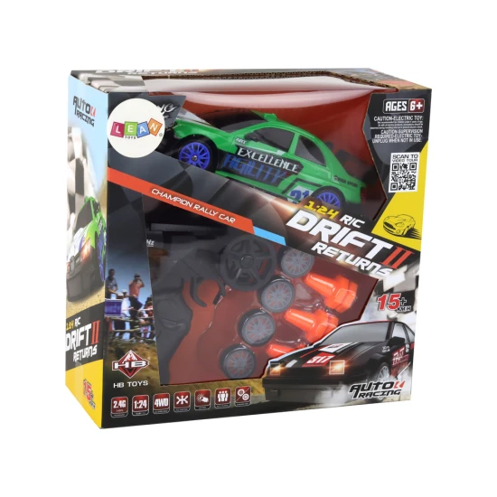 Nuotoliniu būdu valdomas sportinis automobilis R/C 1:24 Žalia keičiami ratai Radijo bangomis valdomi žaislai