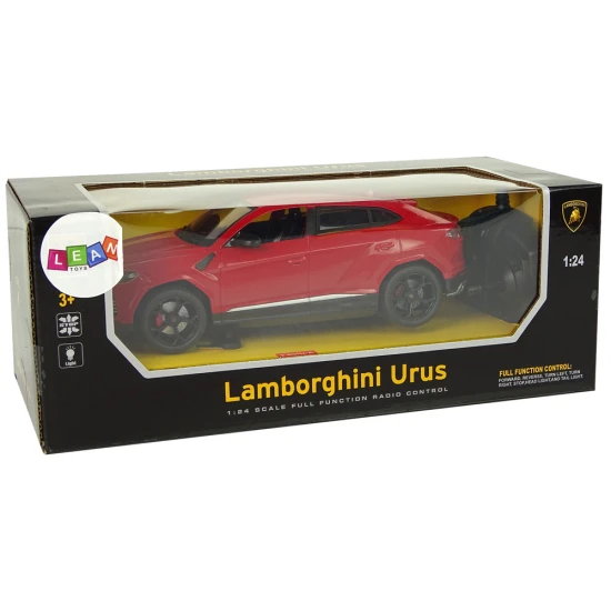 Automobilis R/C 1:24 Lamborghini Urus Red 2.4 G žibintai Radijo bangomis valdomi žaislai