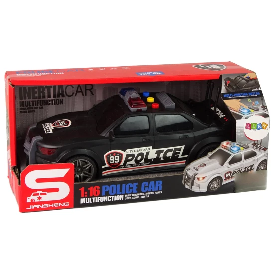 Juodas sportinis policijos automobilis Tarnybiniai automobiliai