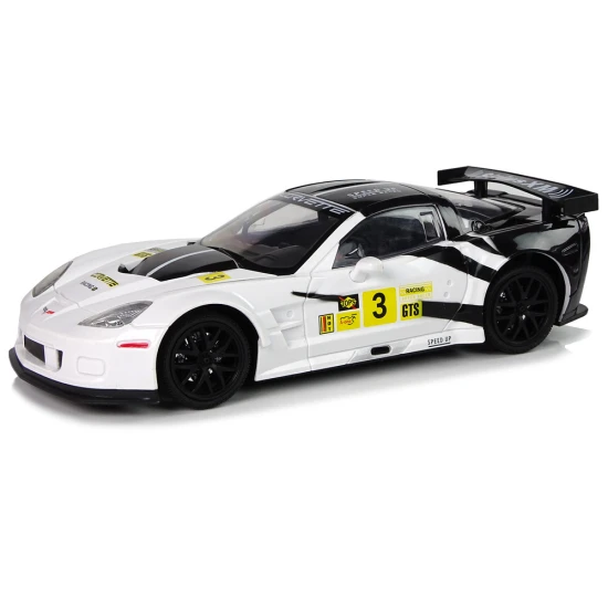 Lenktyninis sportinis automobilis R/C 1:18 Corvette C6.R baltas 2.4 G žibintai Radijo bangomis valdomi žaislai