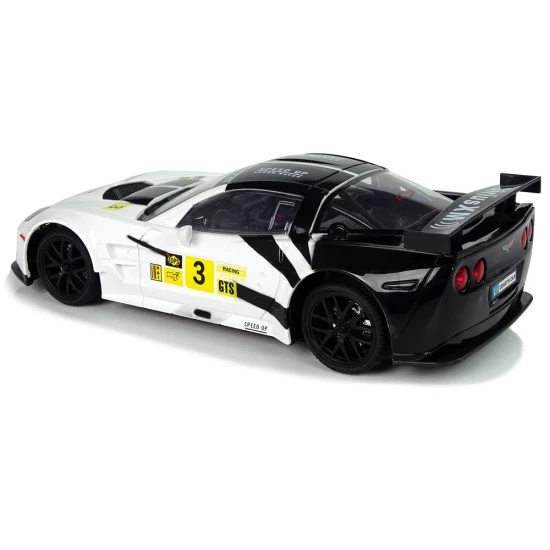 Lenktyninis sportinis automobilis R/C 1:18 Corvette C6.R baltas 2.4 G žibintai Radijo bangomis valdomi žaislai