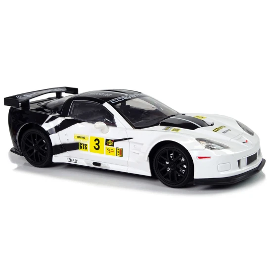 Lenktyninis sportinis automobilis R/C 1:18 Corvette C6.R baltas 2.4 G žibintai Radijo bangomis valdomi žaislai
