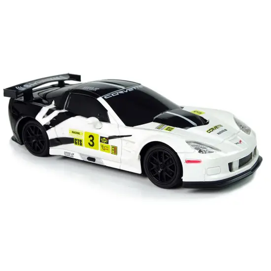 Sportinis automobilis R/C 1:24 Corvette C6.R baltoas 2.4 G žibintai Radijo bangomis valdomi žaislai